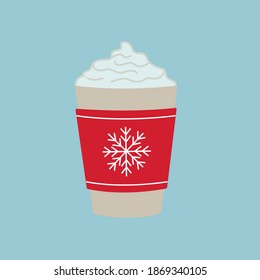 Coffee christmas cup vector illustration