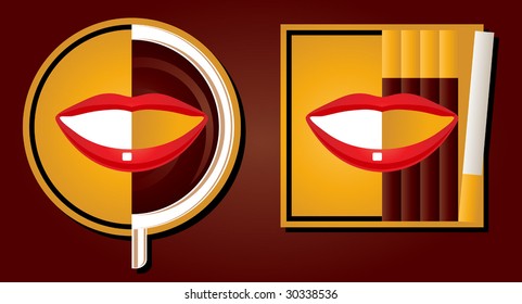 Coffee And Cigarettes Destroying One's Naturally White Smile, vector
