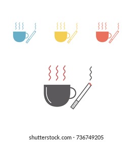 Coffee and Cigarettes. Vector icon