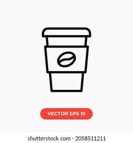 Coffee Cip Icon.Vector.Disposable Coffee Cup Icon.Drink.