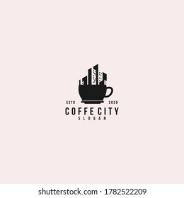 Coffee city logo concept vector flat 