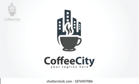 Coffee city logo template. Vector