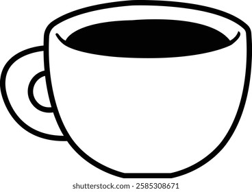 Coffee clip art design on plain white transparent isolated background for card, shirt, hoodie, sweatshirt, apparel, card, tag, mug, icon, poster or badge