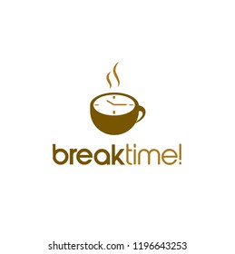 Coffee with clock logo design