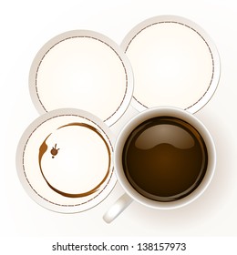 Coffee with coaster paper