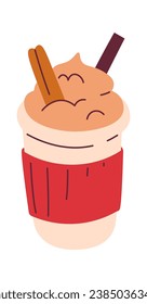 Coffee Cocktail In Cup Vector Illustration