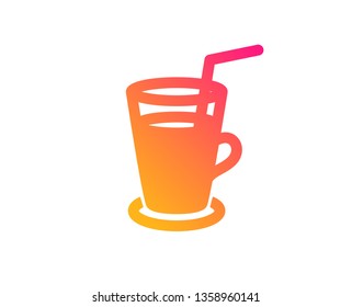 Coffee or Cocktail icon. Fresh drink sign. Beverage symbol. Classic flat style. Gradient cocktail icon. Vector