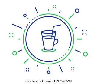 Coffee or Cocktail line icon. Fresh drink sign. Beverage symbol. Quality design elements. Technology cocktail button. Editable stroke. Vector