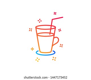Coffee or Cocktail line icon. Fresh drink sign. Beverage symbol. Gradient design elements. Linear cocktail icon. Random shapes. Vector