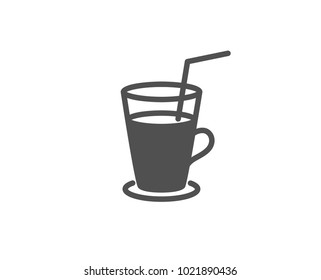 Coffee or Cocktail simple icon. Fresh drink sign. Beverage symbol. Quality design elements. Classic style. Vector