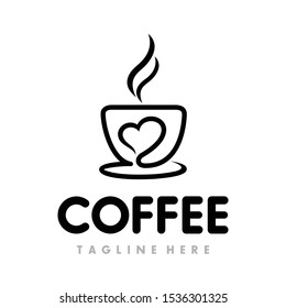 Coffee, Coffe Shop, Cafe Logo Design Inspiration Vector