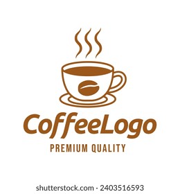 Café, Cafe Shop, Vector de diseño con logotipo de café sobre fondo blanco