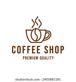 Coffee, Coffe Shop, Cafe Logo Design Vector on white background