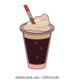 Coffee cold drink with chantilly