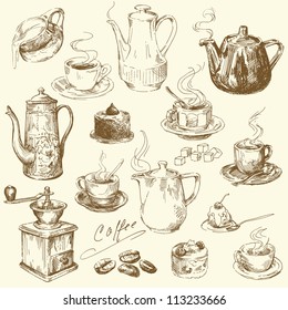 colección de café - ilustración dibujada a mano