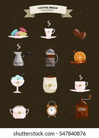 Coffee collection. Isolated icons. Elements for cafeteria, coffee shop, coffee house
