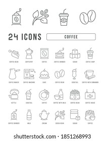 Coffee. Collection of perfectly thin icons for web design, app, and the most modern projects. The kit of signs for category Food and Drink