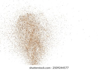 Coffee color abstract background with dust particles, grain noise texture and scattered speckles. Warm brown grunge overlay, organic cloud effect, minimalist vector backdrop for design, print and web.