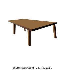 coffee color dining table isolate on white background