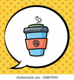 coffee color doodle, speech bubble