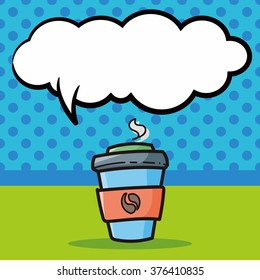 coffee color doodle, speech bubble
