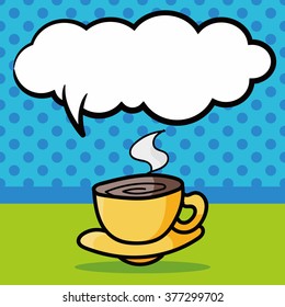 coffee color doodle, speech bubble