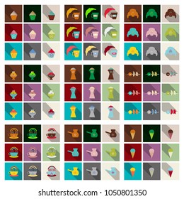 Coffee Color Drawn Collection. Vector Sketch Illustration Set With Turk, Cups, Coffee Bag With Beans, Croissant, Coffee Mill,Coffee Maker, Kettle, Cups, Latte, Cinnamon, Star Anise