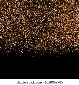 Coffee color grain texture  isolated on black background. Chocolate shades. Brown particles. Vector illustration,eps 10.