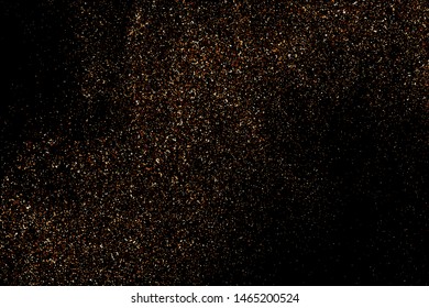 Coffee Color Grain Texture Isolated on Black Background. Chocolate Shades Confetti. Brown Particles. Digitally Generated Image. Vector Illustration, EPS 10.