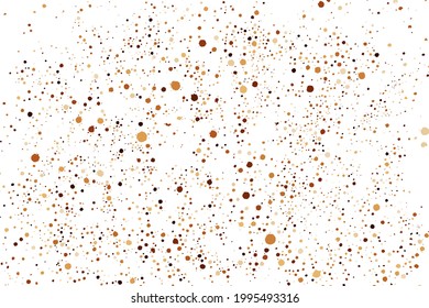 Textura de grano de color café aislada en fondo blanco. Chocolate Shades Confetti. Partículas marrones. Imagen Generada Digitalmente. Ilustración vectorial, EPS 10.