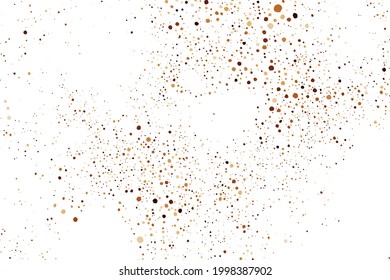 Coffee Color Grain Texture Isolated on White Background. Chocolate Shades Confetti. Brown Particles. Digitally Generated Image. Vector Illustration, EPS 10.