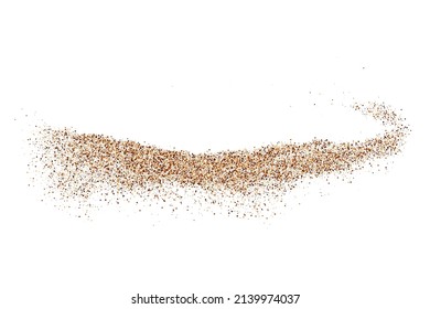 Coffee Color Grain Texture Isolated on White Background. Chocolate Shades Confetti. Brown Particles. Digitally Generated Image. Vector Illustration, EPS 10.
