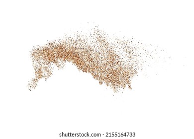 Coffee Color Grain Texture Isolated on White Background. Chocolate Shades Confetti. Brown Particles. Digitally Generated Image. Vector Illustration, EPS 10.