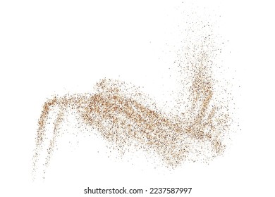 Coffee Color Grain Texture Isolated on White Background. Chocolate Shades Confetti. Brown Particles. Digitally Generated Image. Vector Illustration, EPS 10.