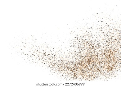 Coffee Color Grain Texture Isolated on White Background. Chocolate Shades Confetti. Brown Particles. Digitally Generated Image. Vector Illustration, EPS 10.