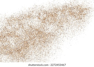 Textura de grano de color café aislada en fondo blanco. Chocolate Shades Confetti. Partículas marrones. Imagen Generada Digitalmente. Ilustración vectorial, EPS 10.