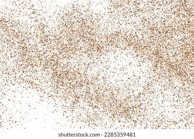 Coffee Color Grain Texture Isolated on White Background. Chocolate Shades Confetti. Brown Particles. Digitally Generated Image. Vector Illustration, EPS 10.