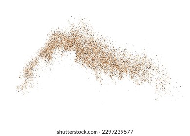 Coffee Color Grain Texture Isolated on White Background. Chocolate Shades Confetti. Brown Particles. Digitally Generated Image. Vector Illustration, EPS 10.
