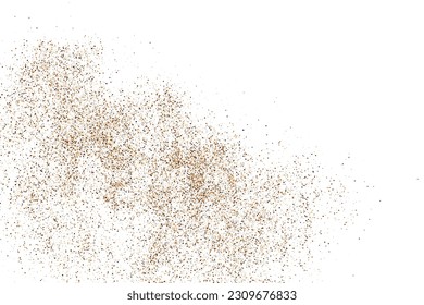 Coffee Color Grain Texture Isolated on White Background. Chocolate Shades Confetti. Brown Particles. Digitally Generated Image. Vector Illustration, EPS 10.