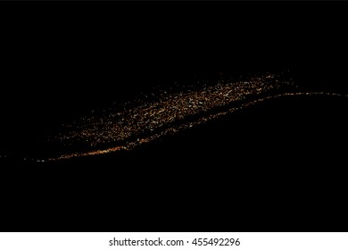 Coffee color grain texture  isolated on black background. Chocolate shades. Brown particles. Vector illustration,eps 10.