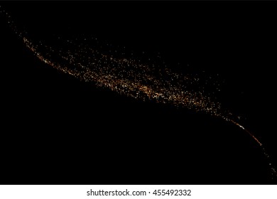 Coffee color grain texture  isolated on black background. Chocolate shades. Brown particles. Vector illustration,eps 10.