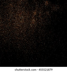 Coffee color grain texture  isolated on black background. Chocolate shades. Brown particles. Vector illustration,eps 10.