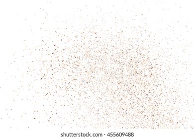 Coffee color grain texture  isolated on white background. Chocolate shades. Brown particles. Vector illustration,eps 10.