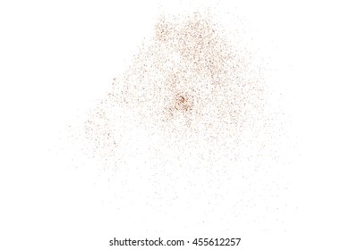 Coffee color grain texture  isolated on white background. Chocolate shades. Brown particles. Vector illustration,eps 10.