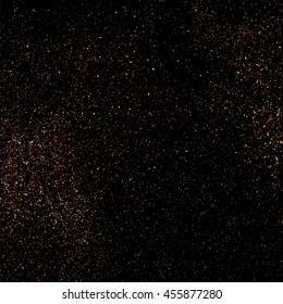 Coffee color grain texture  isolated on black background. Chocolate shades. Brown particles. Vector illustration,eps 10.