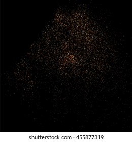 Coffee color grain texture  isolated on black background. Chocolate shades. Brown particles. Vector illustration,eps 10.