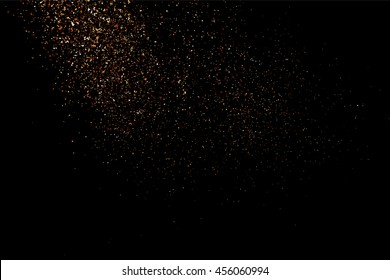 Coffee color grain texture  isolated on black background. Chocolate shades. Brown particles. Vector illustration,eps 10.