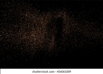 Coffee color grain texture  isolated on black background. Chocolate shades. Brown particles. Vector illustration,eps 10.