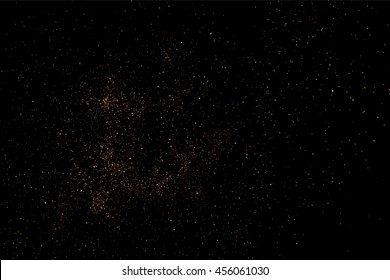 Coffee color grain texture  isolated on black background. Chocolate shades. Brown particles. Vector illustration,eps 10.