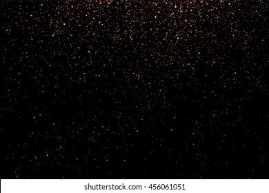 Coffee color grain texture  isolated on black background. Chocolate shades. Brown particles. Vector illustration,eps 10.